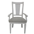 Pemberly Row 2Pc Linen Dining Armchairs with Turned Legs in Light Gray & White