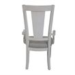 Pemberly Row 2Pc Linen Dining Armchairs with Turned Legs in Light Gray & White