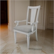 Pemberly Row 2Pc Linen Dining Armchairs with Turned Legs in Light Gray & White