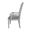 Pemberly Row 2Pc Linen Dining Armchairs with Turned Legs in Light Gray & White