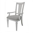 Pemberly Row 2Pc Linen Dining Armchairs with Turned Legs in Light Gray & White