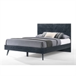 Pemberly Row King Platform Bed with Crown Cut Panel Headboard in Ash Gray
