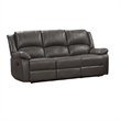 Pemberly Row Manual Reclining Sofa and Loveseat Set with Pillow Top Arms in Gray