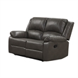 Pemberly Row Manual Reclining Sofa and Loveseat Set with Pillow Top Arms in Gray