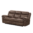 Pemberly Row 2 Pc Manual Reclining Sofa and Loveseat Set in Brown Faux Leather