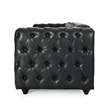 Pemberly Row 84 Inch Chesterfield Sofa with Button Tufting in Black Faux Leather