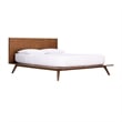 Pemberly Row King Platform Bed w/ Panel Headboard & Tapered Legs in Walnut Brown