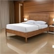 Pemberly Row Queen Bed with Panel Headboard & Boucle Upholstery in Walnut Brown
