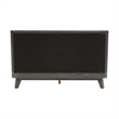 Pemberly Row King Platform Bed w/ Gray Upholstered Headboard in Gray Wash Veneer