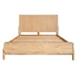 Pemberly Row King Bed w/ Fluted Headboard & Low Profile Platform - Natural Brown