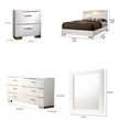 Pemberly Row 4 Pc King Bedroom Set with LED Headboard & Chrome Accents in White