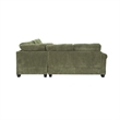 Pemberly Row 4 Piece L Sectional Sofa with Ottoman and 2 Pillows in Sage Green