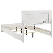 Pemberly Row 4 Pc Full Bedroom Set with LED Headboard and Gold Accents in White