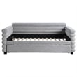 Pemberly Row Twin Daybed with Trundle and Layered Bolster Design in Gray Boucle