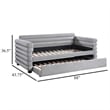 Pemberly Row Twin Daybed with Trundle and Layered Bolster Design in Gray Boucle