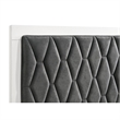 Pemberly Row California King Bed w/ Hexagonal Tufted Headboard in White Melamine