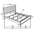 Pemberly Row California King Bed w/ Hexagonal Tufted Headboard in White Melamine