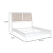 Pemberly Row King Sleigh Bed with Beige Upholstered Panel Headboard in White