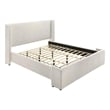 Pemberly Row King Platform Bed with White Boucle Wingback Headboard