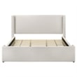 Pemberly Row King Platform Bed with White Boucle Wingback Headboard