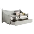 Pemberly Row Twin Daybed with 4 Poster Design and Turned Finials in Light Gray