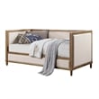 Pemberly Row Twin Daybed with Nailhead Trim and Beige Linen Panels in Light Oak