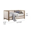 Pemberly Row Twin Daybed with Nailhead Trim and Beige Linen Panels in Light Oak