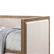 Pemberly Row Twin Daybed with Nailhead Trim and Beige Linen Panels in Light Oak