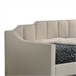Pemberly Row Twin Daybed w/ Trundle & Staircase Channel Tufted Headboard - Beige