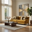 Pemberly Row 2 Piece Sofa and Loveseat Set with 8 Throw Pillows in Gold Yellow