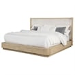 Pemberly Row King Platform Bed with Beige Wingback Headboard & Cane Accents