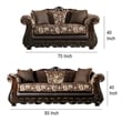 Pemberly Row 2 Pc Sofa & Loveseat Set with Wood Trim & Bun Feet in Brown & Gold