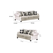 Pemberly Row 2 Pc Sofa & Loveseat Set with 9 Accent Pillows in Ivory Faux Linen