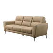 Pemberly Row 2Pc Sofa & Loveseat Set with Tufted Cushions in Light Beige Leather