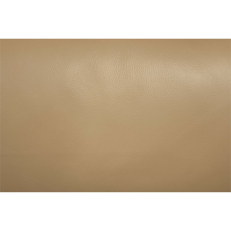 Pemberly Row 2Pc Sofa & Loveseat Set with Tufted Cushions in Light Beige Leather