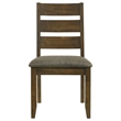 Pemberly Row 2Pc Ladder Back Dining Chairs with Upholstered Seat in Nutmeg Brown
