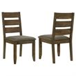 Pemberly Row 2Pc Ladder Back Dining Chairs with Upholstered Seat in Nutmeg Brown