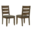 Pemberly Row 2Pc Ladder Back Dining Chairs with Upholstered Seat in Nutmeg Brown
