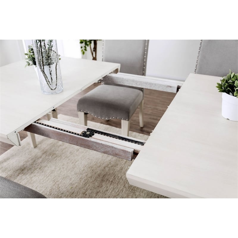 Pemberly Row Acacia Wood Dining Table with Tapered Legs and 18