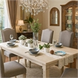 Pemberly Row Acacia Wood Dining Table with Tapered Legs and 18