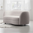 Pemberly Row 2 Pc Sofa and Loveseat Set in White Boucle with Curved Kidney Shape
