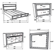 Pemberly Row 4 Pc Full Bedroom Set with Storage Footboard & LED Accents in White