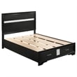 Pemberly Row 4 Pc Full Bedroom Set with Storage Footboard & LED Accents in Black