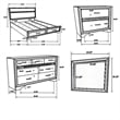 Pemberly Row 4 Pc Full Bedroom Set with Storage Footboard & LED Accents in Black