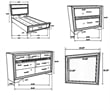Pemberly Row 4Pc Twin Bedroom Set with Storage Footboard & Rhinestone Pulls