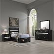 Pemberly Row 4Pc Twin Bedroom Set with Storage Footboard & Rhinestone Pulls