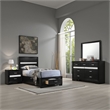 Pemberly Row 4Pc Twin Bedroom Set with Storage Footboard & Rhinestone Pulls