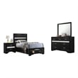 Pemberly Row 4Pc Twin Bedroom Set with Storage Footboard & Rhinestone Pulls