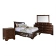 Pemberly Row 4Pc King Bedroom Set with Sleigh Headboard & USB Nightstand