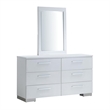 Pemberly Row 4Pc Queen Bedroom Set with USB Nightstand & Dresser Mirror in White